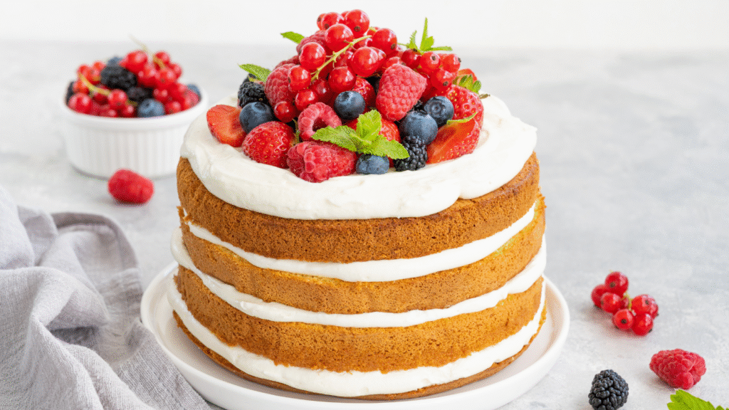 How to make Fresh berry cream cake with condensed milk