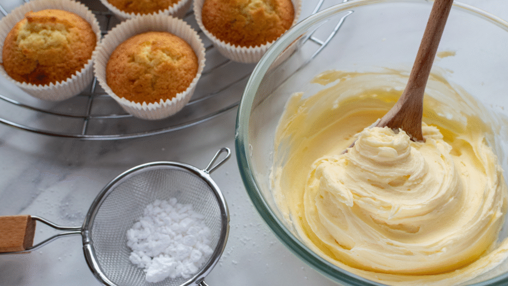 How to make Lemon Buttercream Cupcakes without egg and oven
